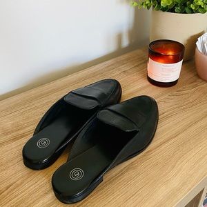 Faux Leather Loafer Mules by UO